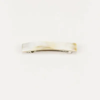 Barrettes - Petite barrette rectangulaire en corne blanche - L INDOCHINEUR X RIVÊT