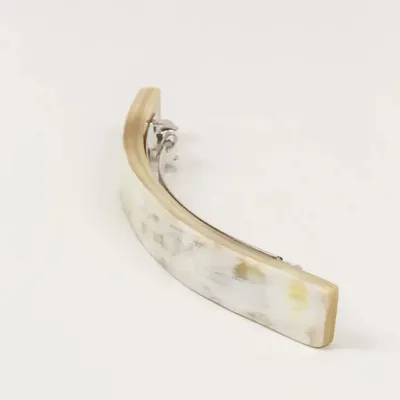 Barrettes - Longue barrette fine rectantulaire en corne blanche - L INDOCHINEUR X RIVÊT
