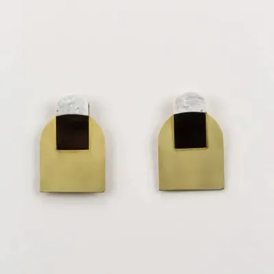 Jewelry - Stone & Brass Arche earrings - L INDOCHINEUR X RIVÊT