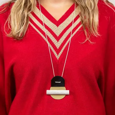 Jewelry - Stone & brass Horizon pendant - L INDOCHINEUR X RIVÊT