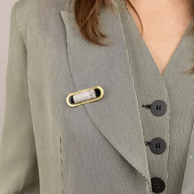 Broches - Broche Cartouche Laiton pierre - L INDOCHINEUR X RIVÊT