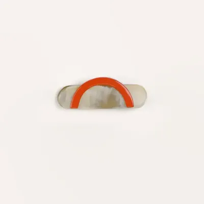 Barrettes - Small barrette in blond horn and orange lacquer - L INDOCHINEUR X RIVÊT
