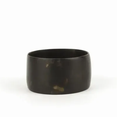 Bracelets - Bracelet large en corne noire marbrée taille S - L INDOCHINEUR X RIVÊT