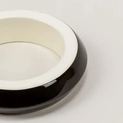 Bracelets - Black outside & white inside lacquered Saturne wood bracelet in Size L - L INDOCHINEUR X RIVÊT