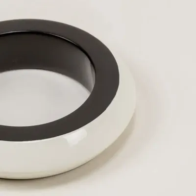 Bracelets - Black inside & white outside lacquered Saturne wood bracelet in Size L - L INDOCHINEUR X RIVÊT