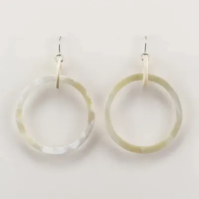 Jewelry - Big and small rings earrings in blond horn - L INDOCHINEUR X RIVÊT