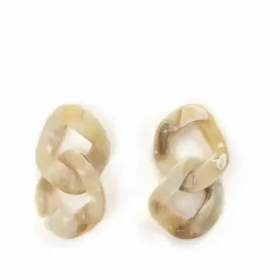 Jewelry - Double links earrings in white horn - L INDOCHINEUR X RIVÊT