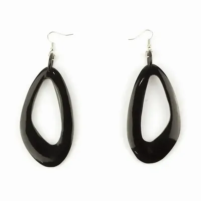 Jewelry - Off-centered earrings in plain white horn - L INDOCHINEUR X RIVÊT