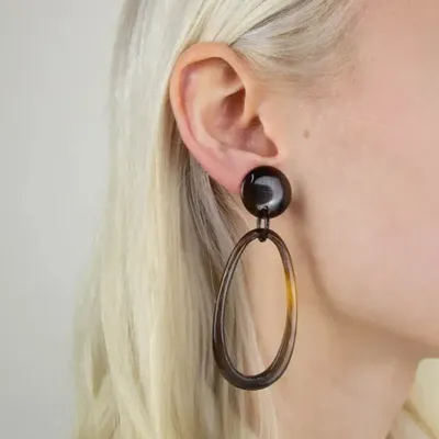 Bijoux - Boucles d'oreilles ovales à tiges en sabot - L INDOCHINEUR X RIVÊT