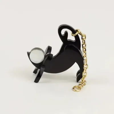 Jewelry - Rat ear charm in black horn and mother-of-pearl - L INDOCHINEUR X RIVÊT