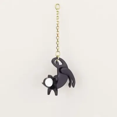 Jewelry - Rat ear charm in black horn and mother-of-pearl - L INDOCHINEUR X RIVÊT
