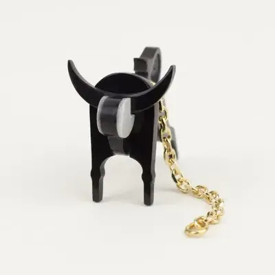 Jewelry - Buffalo ear charm in black horn and mother-of-pearl - L INDOCHINEUR X RIVÊT
