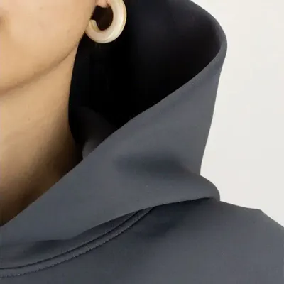 Bijoux - Boucles d'oreilles créoles épaisses en corne blanche - L INDOCHINEUR X RIVÊT