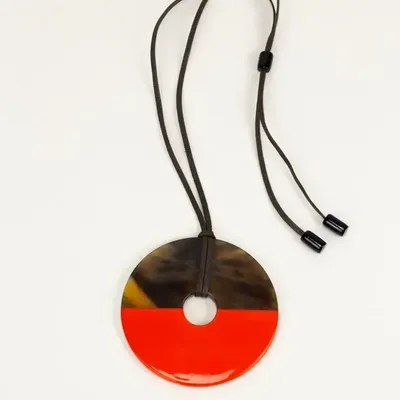 Jewelry - Large ring pendant in hoof and blue-gray lacquer - L INDOCHINEUR X RIVÊT