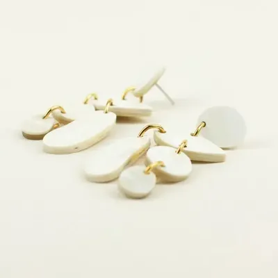 Bijoux - Boucles d'oreilles Pampilles en corne blonde - L INDOCHINEUR X RIVÊT