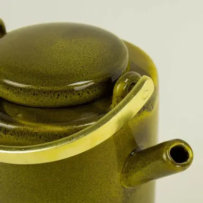 Tea and coffee accessories - Green Hoa Bien teapot in ceramic with brass handle, 800ml - L INDOCHINEUR X RIVÊT