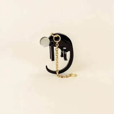 Jewelry - Monkey ear charm in black horn and mother-of-pearl - L INDOCHINEUR X RIVÊT