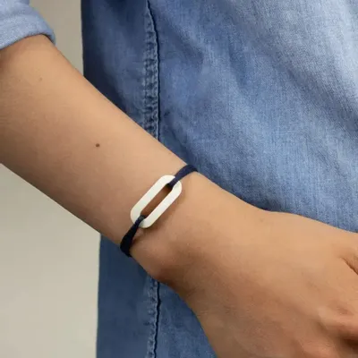 Bracelets - Oval cord bracelet with 1 hole in blond horn - L INDOCHINEUR X RIVÊT