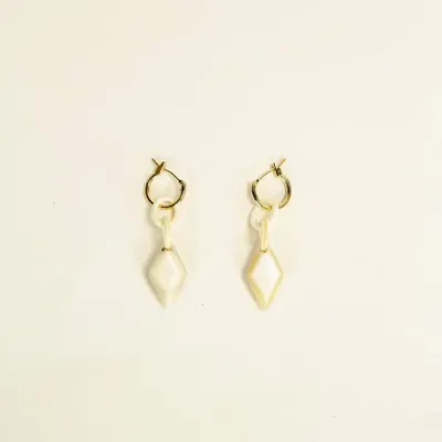 Jewelry - Losange brass earrings in blond horn - L INDOCHINEUR X RIVÊT