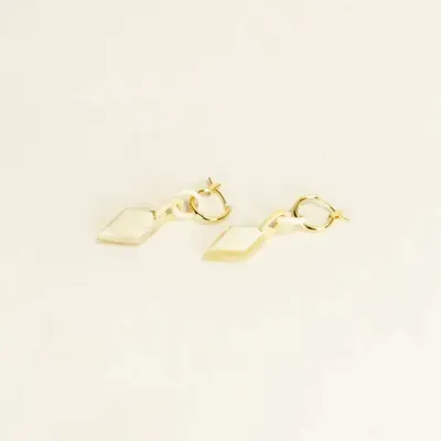 Jewelry - Losange brass hoop earrings in hoof and ivory lacquer - L INDOCHINEUR X RIVÊT