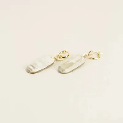 Jewelry - Plaque brass hoop earrings in blond horn - L INDOCHINEUR X RIVÊT