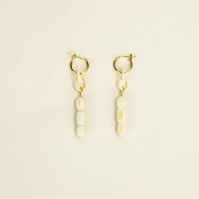 Jewelry - Quille brass hoops in blond horn - L INDOCHINEUR X RIVÊT