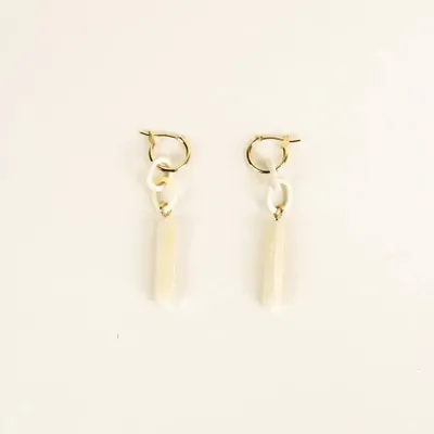 Jewelry - Gelule brass hoop earrings in blond horn - L INDOCHINEUR X RIVÊT