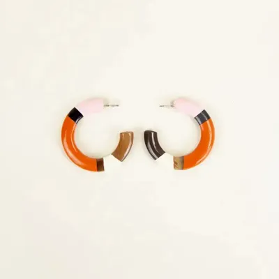 Bijoux - Créoles en sabot et laque tricolore - L INDOCHINEUR X RIVÊT