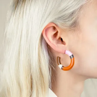 Jewelry - Hoop earrings in hoof and tricolor lacquer - L INDOCHINEUR X RIVÊT