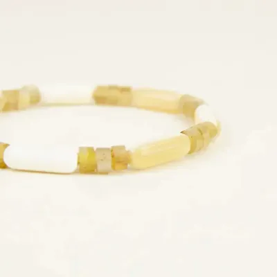 Bracelets - Gelule elastic bracelet in blond horn - L INDOCHINEUR X RIVÊT