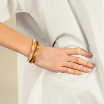 Bracelets - Gelule elastic bracelet in blond horn - L INDOCHINEUR X RIVÊT