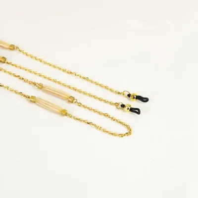 Lunettes - Chaîne à lunettes Gélule en laiton, sabot et laque tricolore - L INDOCHINEUR X RIVÊT