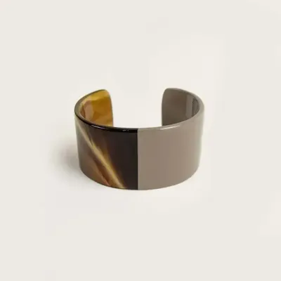 Bracelets - Thin cuff in buffalo hoof and indigo lacquer size S - L INDOCHINEUR X RIVÊT
