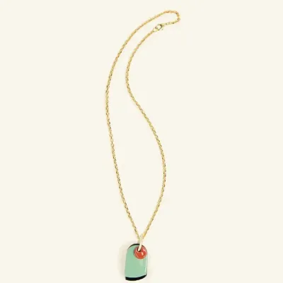 Bijoux - Pendentif Apia en corne et laque cordon noir - L INDOCHINEUR X RIVÊT