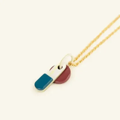 Jewelry - Arene pendant in horn and lacquer with black cord - L INDOCHINEUR X RIVÊT