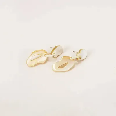 Bijoux - Boucles d'oreilles Atome en corne blonde - L INDOCHINEUR X RIVÊT