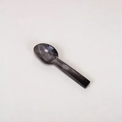 Couverts & ustensiles de cuisine - Set de 6 cuillères à sel en corne noire avec manche laqué rouge - L INDOCHINEUR X RIVÊT