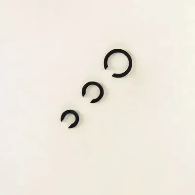 Bijoux - Lot de 3 earcuffs plats en corne noire marbrée 14-18-20 mm - L INDOCHINEUR X RIVÊT