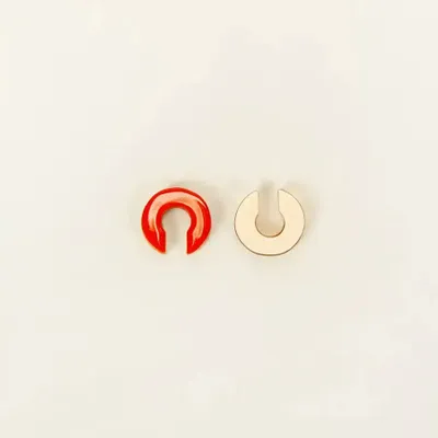 Jewelry - Set of 2 flat earcuffs in two-tone lacquered horn (orange-pink and pink-ivory) - L INDOCHINEUR X RIVÊT