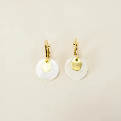 Jewelry - Croisant brass hoop earrings in blond horn - L INDOCHINEUR X RIVÊT