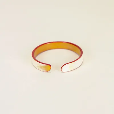 Bracelets - Bracelet in blond horn and red lacquer, size L - L INDOCHINEUR X RIVÊT