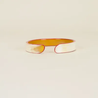 Bracelets - Bracelet in blond horn and red lacquer, size L - L INDOCHINEUR X RIVÊT