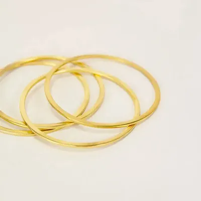 Bracelets - Set of 4 thin bangles in brass in size L - L INDOCHINEUR X RIVÊT
