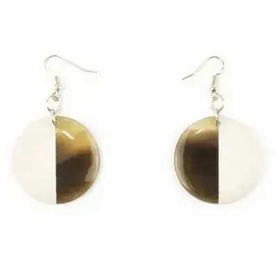Bijoux - Boucles d'oreilles disque plein laqué bronze - L INDOCHINEUR X RIVÊT