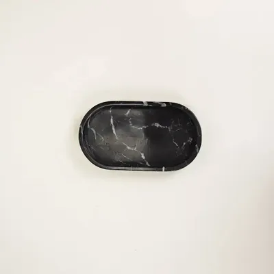 Trays - Oval tray in black stone - L INDOCHINEUR X RIVÊT