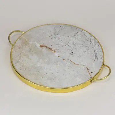 Trays - Kobe tray in beige marble - L INDOCHINEUR X RIVÊT