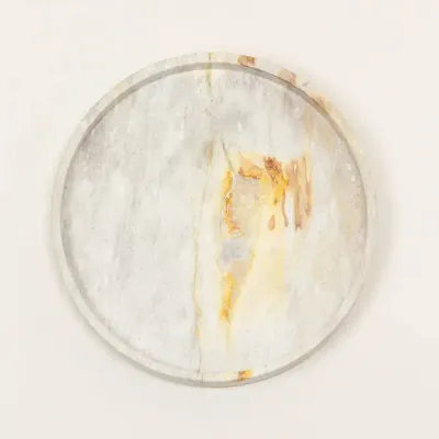 Trays - Large round tray Cassiopée in white marble - L INDOCHINEUR X RIVÊT