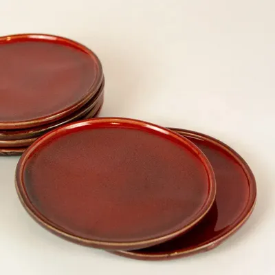 Everyday plates - Set of 6 medium Hoa Bien blue ceramic plates - L INDOCHINEUR X RIVÊT