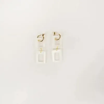 Bijoux - Boucles d'oreilles double hublot en nacre - L INDOCHINEUR X RIVÊT