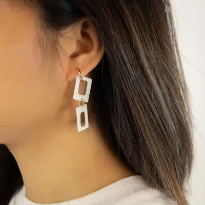 Bijoux - Boucles d'oreilles double hublot en nacre - L INDOCHINEUR X RIVÊT